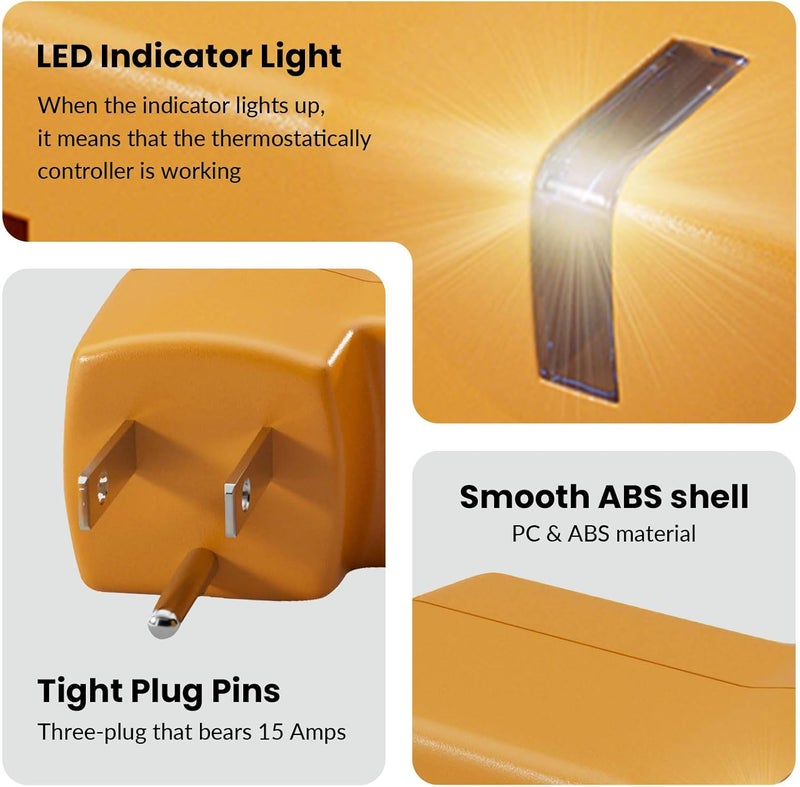 MAXKOSKO 2 PCS Freeze Thermostatically Controlled Outlet，Automatically Turn On Below 38 °F and Off Over 50 °F - Image 4